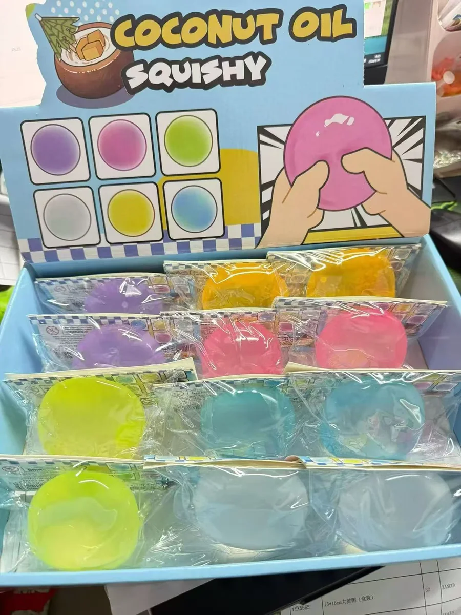 Coconut oil squishy toy display