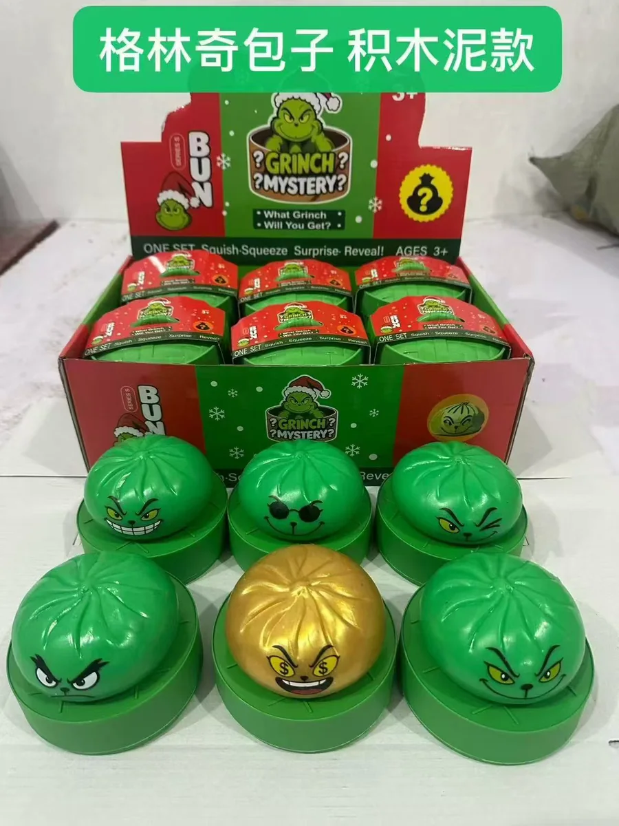 Green holiday squishy bun assortment